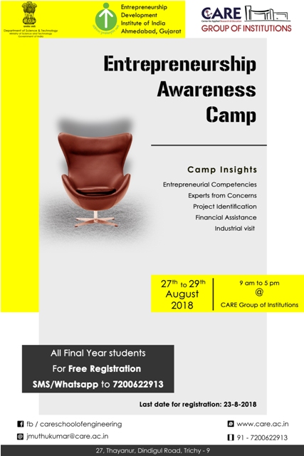 Entrepreneurship Awareness Camp EAC 2018